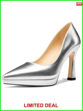 Women High Stiletto Platform Pointed Toe Pumps Slip-On Wedding Office Heels